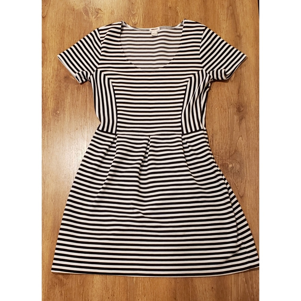J. Crew Black and white striped sheath dress